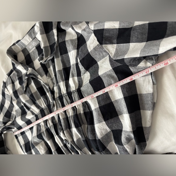 dELiA*s plaid button-up shirt with convertible sleeves, black & white (size S) - Picture 8 of 8